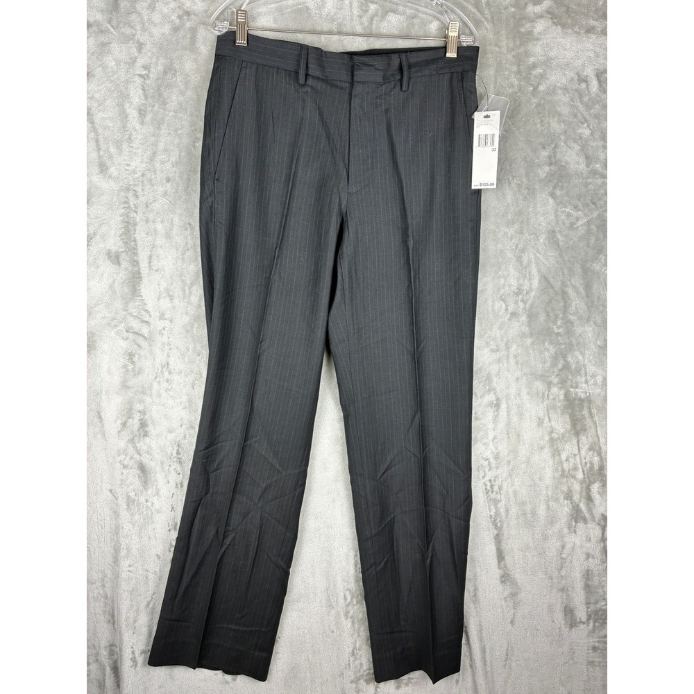 NWT DKNY Mens Black Pinstripe Dress Pants Style 78443001SA Size 32